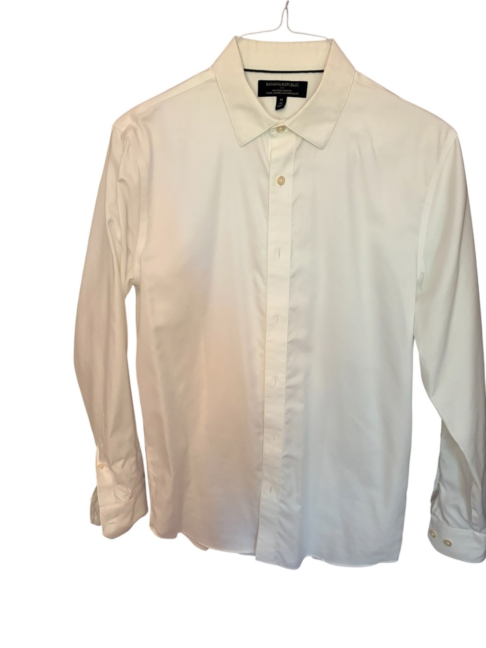 Banana Republic Men's Non Iron SlinFit White Dress Shirt